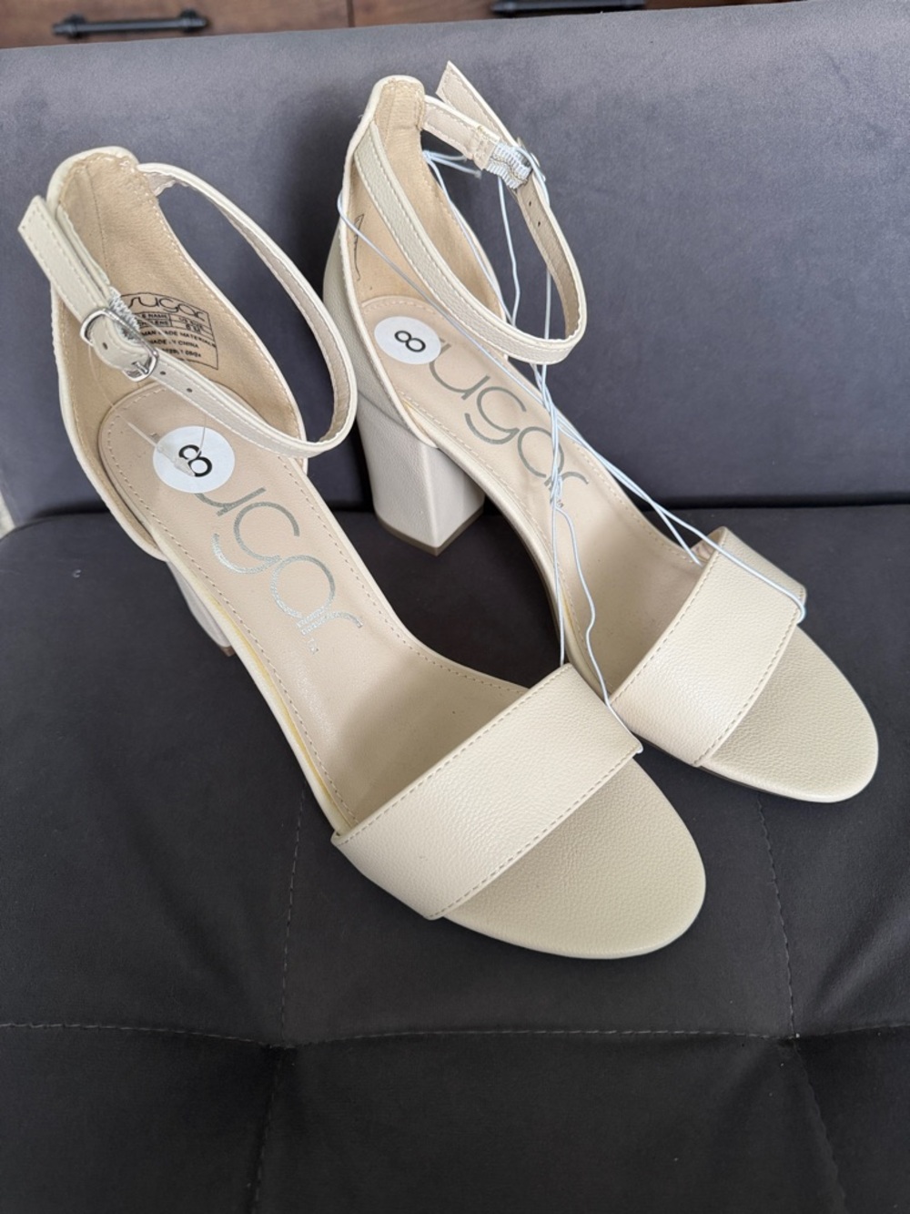 Sugar Cream Ankle-Strap Block Heel Sandals - Women